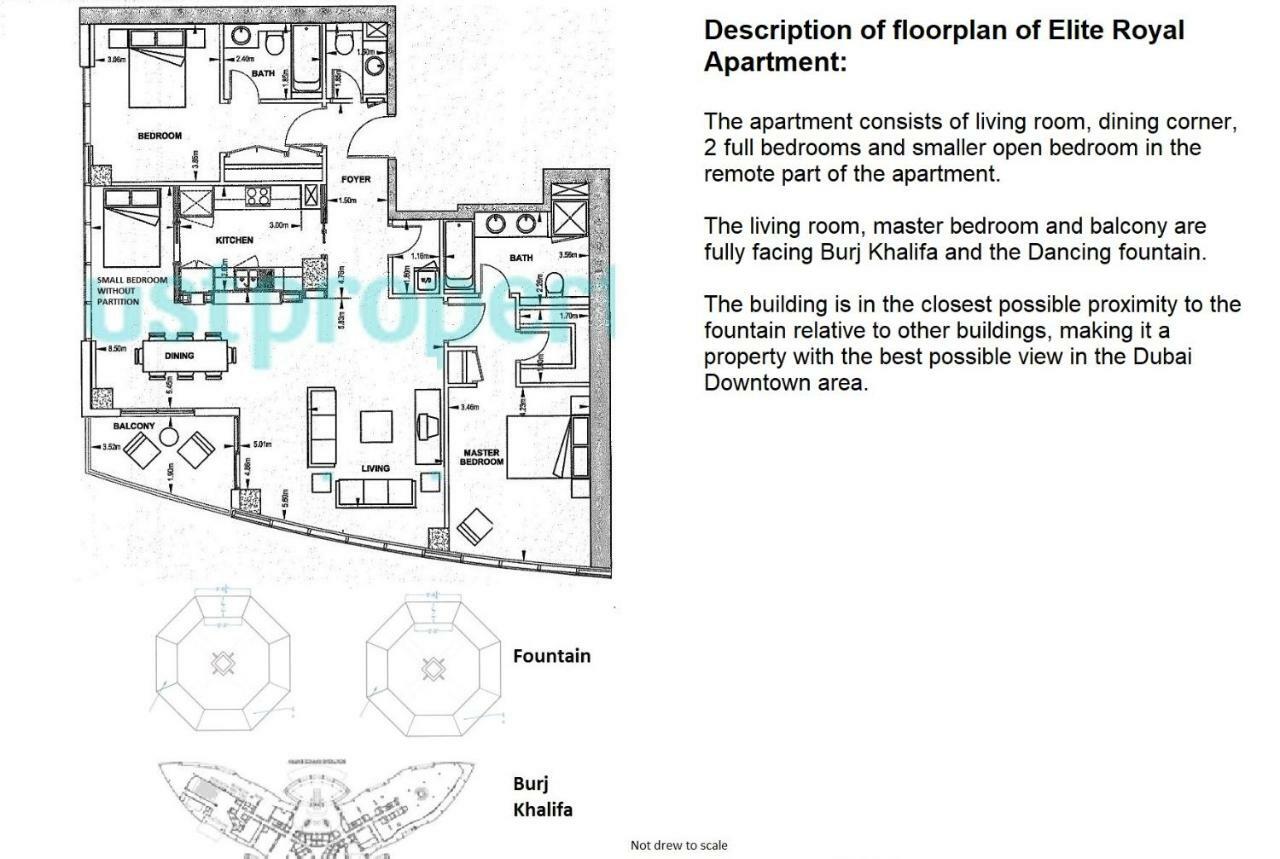 Elite Royal Apartment - Full Burj Khalifa & Fountain View - Opal - 2 Bedrooms Plus 1 Open Bedroom Without Partition Dubai Luaran gambar